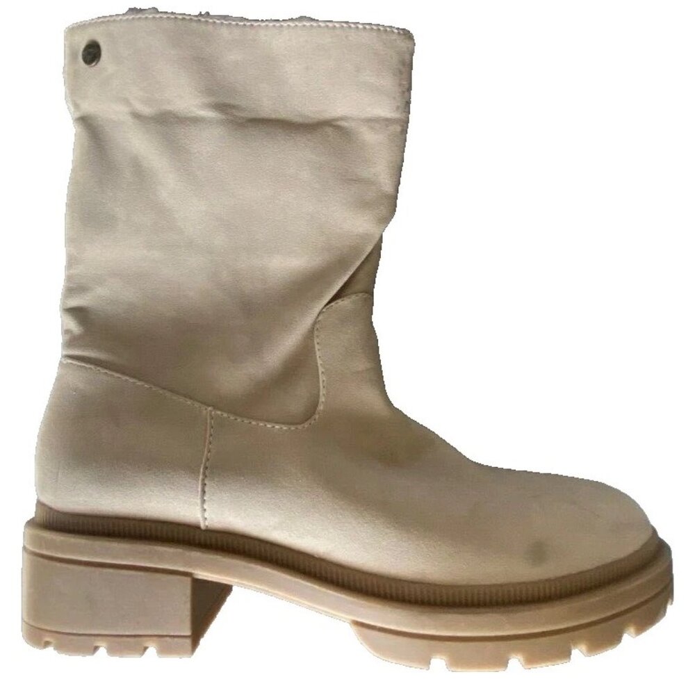 Rocket Dog Idea Women's Faux Fur Lining Boot, Chunky Heel, Natural Size 8.5